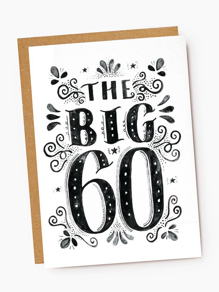 Big 60 Bold Birthday Card for wholesale by Jade Fisher