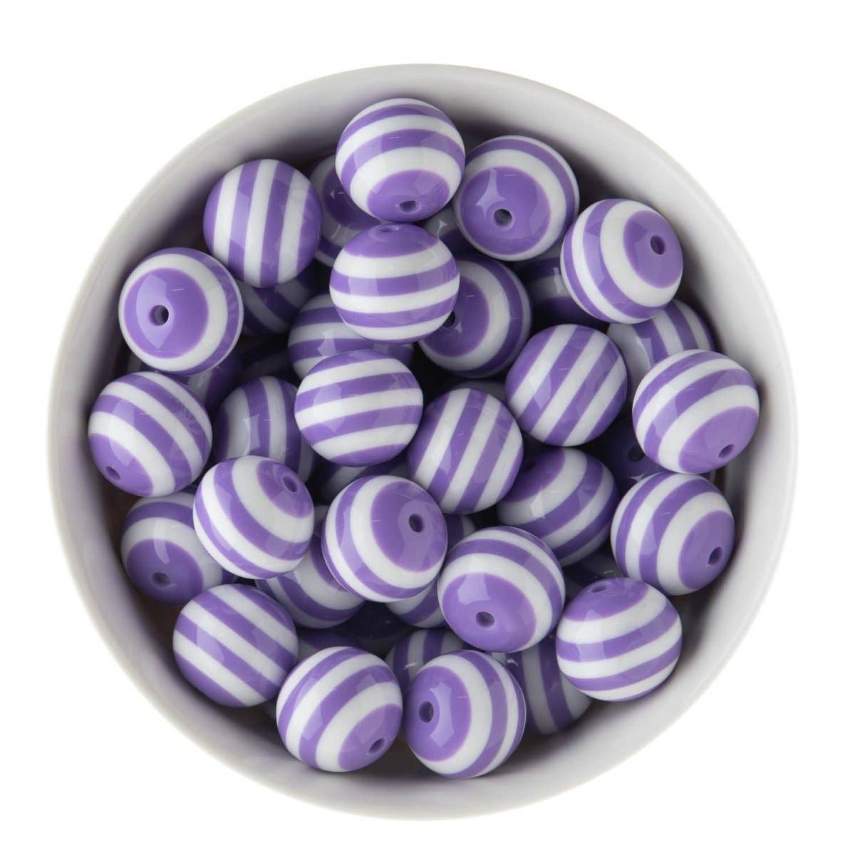 Cara & Co Silicone Craft Supply – wholesale Beads – 20mm Striped Acrylic Round Beads0