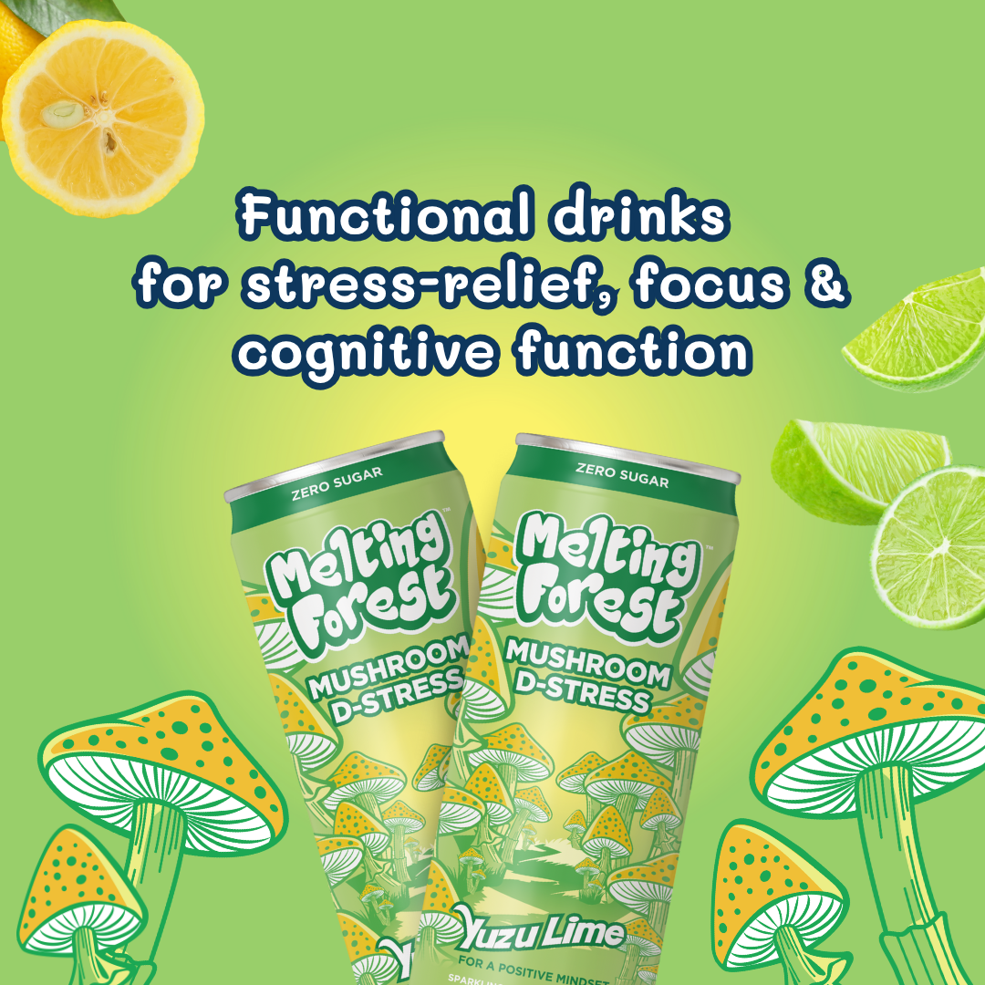 Melting Forest - Vente Eau gazeuse - Boisson aux champignons | Soulagement du stress | Yuzu Citron Vert7