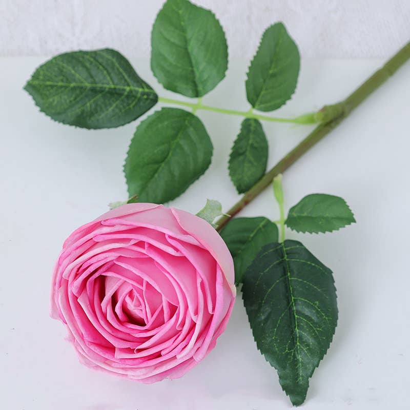 Sweet Home Deco – Engroshandel Kunstige blomster – 17" høj kunstig 'Real Touch' rosenkvist, engelsk kålrose3