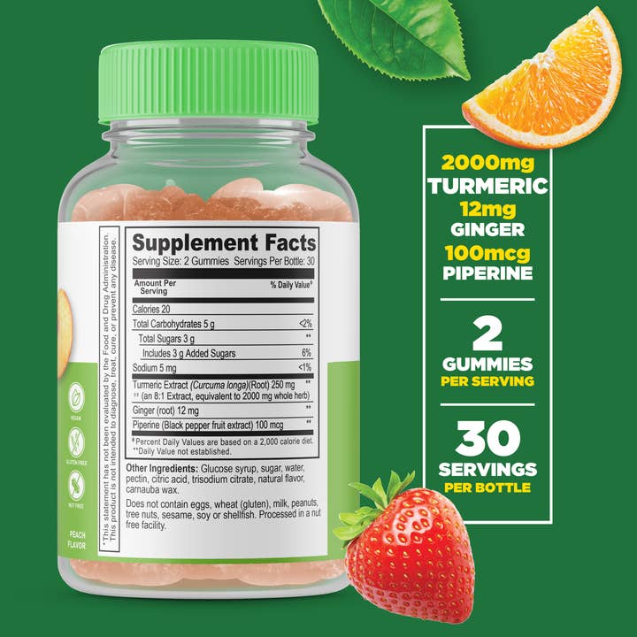 Lifeable – wholesale Oralt tillskott/Vitamin – Livskraftig gurkmeja Curcumin + Ingefära & Svartpeppargummier