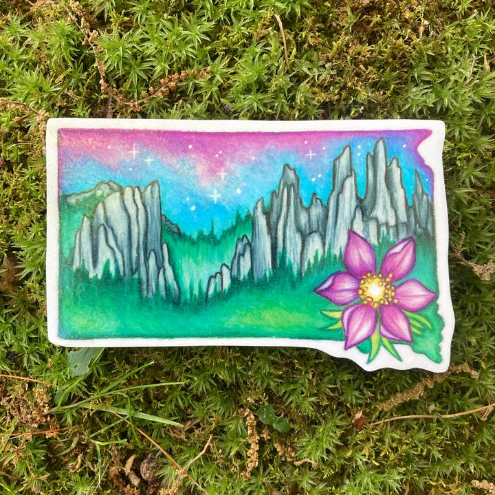 Adesivo South Dakota per la vendita all'ingrosso da parte di Wandering Arts and Crafts