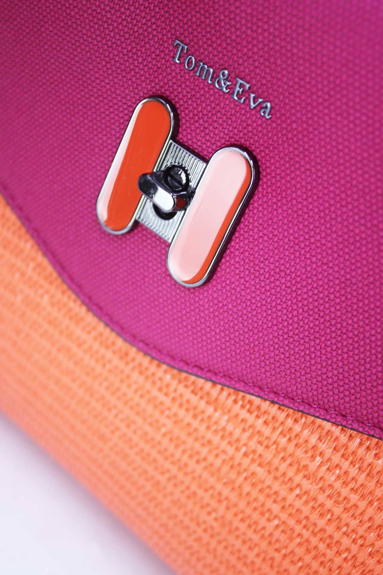 Tom&Eva (F.D.M diffusion) - Wholesale Top Handle Bag - Women's - Straw Effect Handbag with Decorative Flap 24B-60258