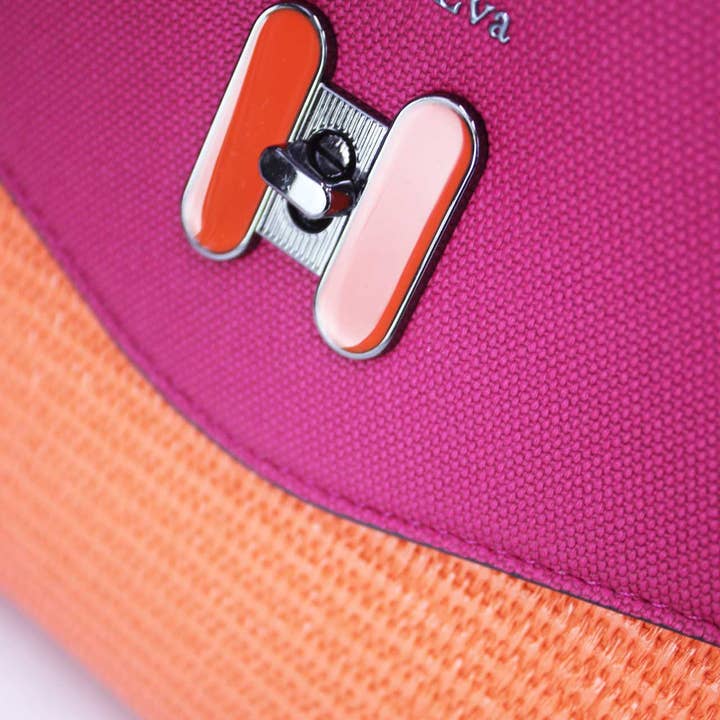 Tom&Eva (F.D.M diffusion) - Wholesale Top Handle Bag - Women's - Straw Effect Handbag with Decorative Flap 24B-60258