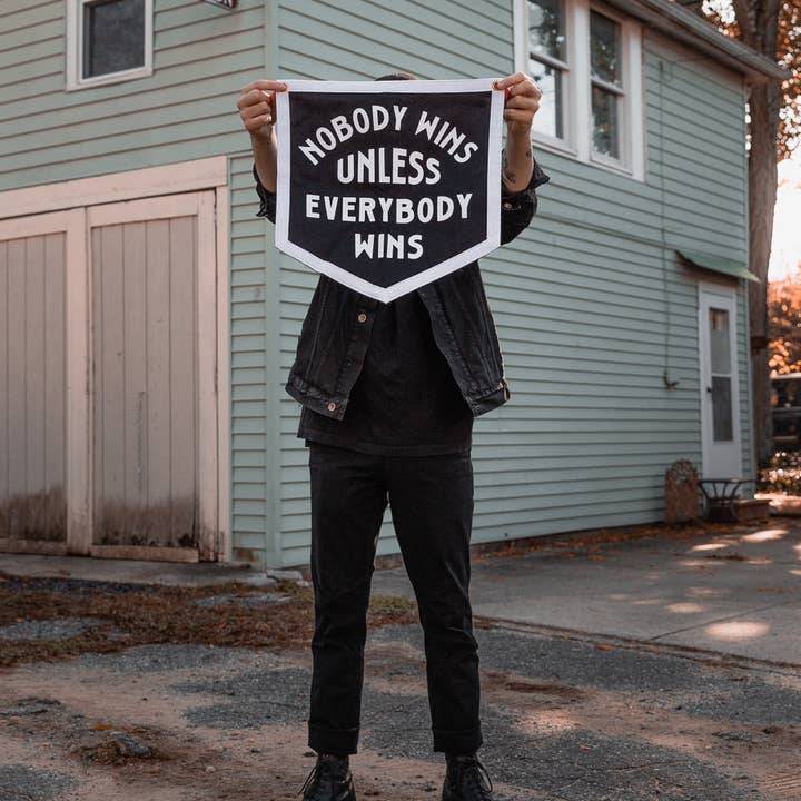 Oxford Pennant – wholesale Flag – Nobody Wins Unless Everybody Wins Camp Flag