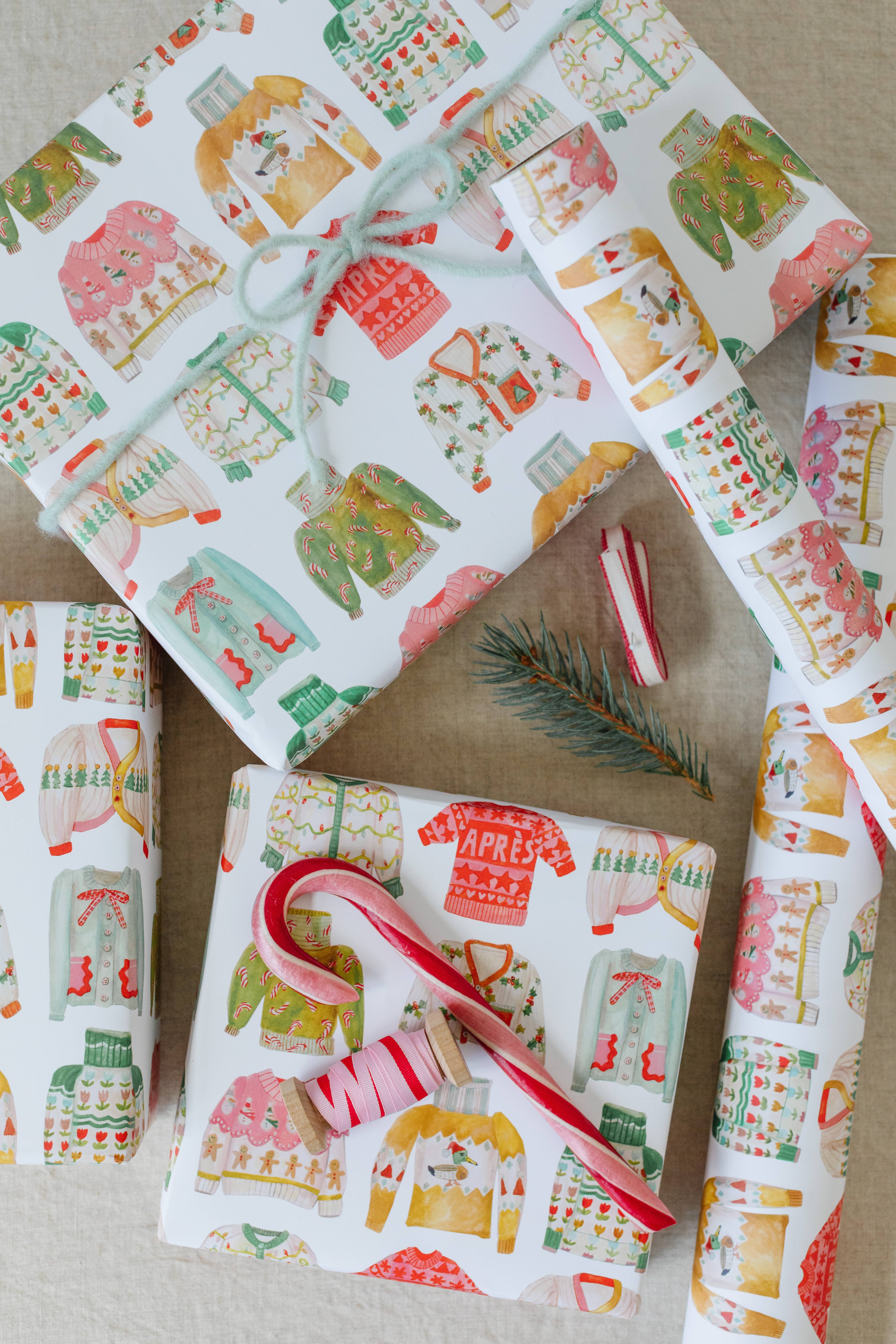 Lana's Shop - Vente Rouleau de papier cadeau - Rouleau d'emballage cadeau pour chandail de Noël5