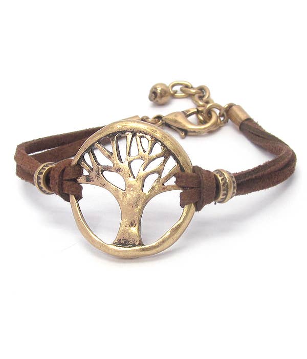 Jewelry Max - Wholesale Charm/Dangle Bracelet - ( A270 ) TREE OF LIFE LEATHER BRACELET