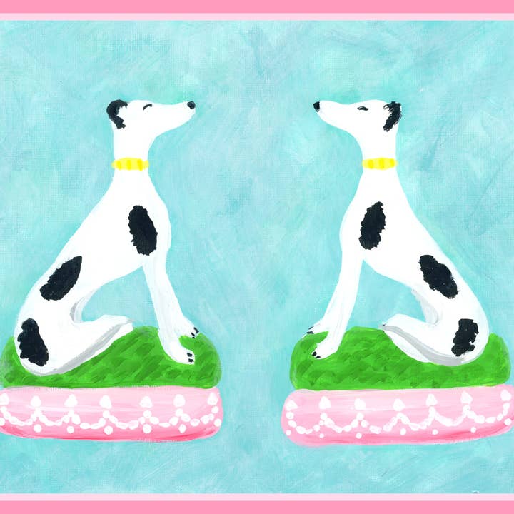 Whimsical Whippets 8x10 Print for wholesale by Lemondaisy Design