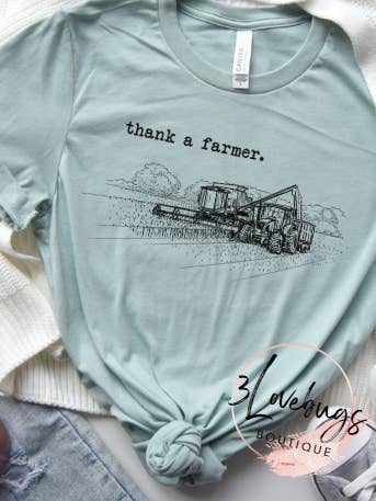 3lovebugsboutique - Wholesale Screen Printed T-Shirt - Women's - Thank a Farmer/Farm Life/Shop Local shirt