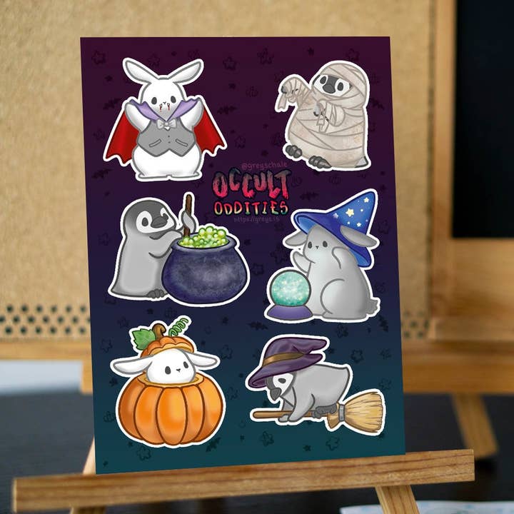 Feuille d'autocollants : Curiosités occultes pour la vente par Greyschale