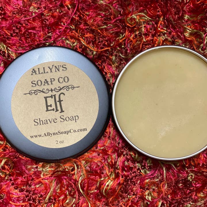 Elf Shave Soap for wholesale by Allyn’s Soap Co.