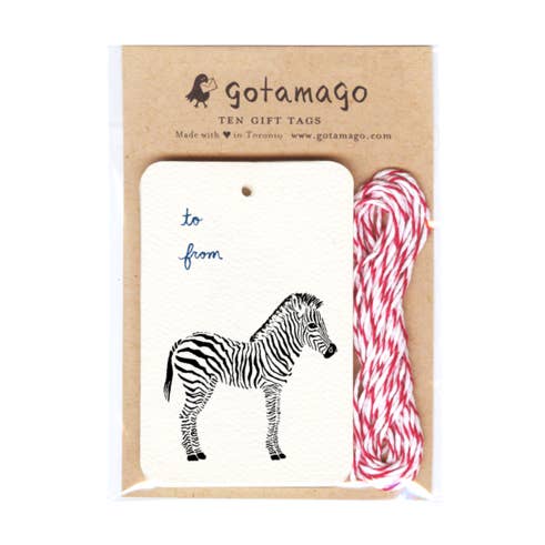 Zebra Tags for wholesale by Gotamago