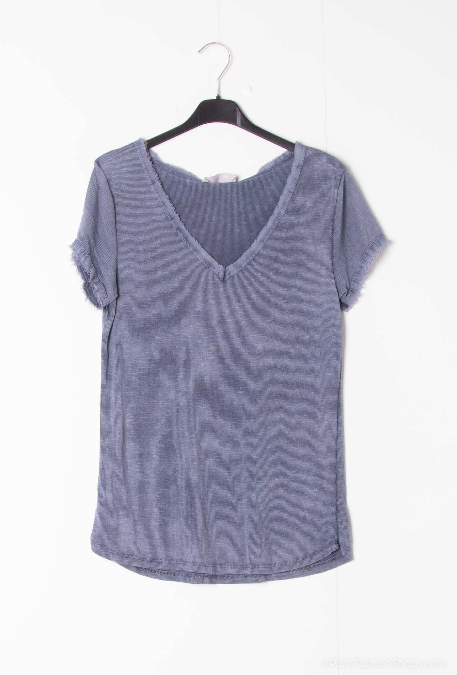 Pépouz' Paris - Wholesale T-Shirt - Women's - Washed cotton short-sleeve T-shirt PT25047