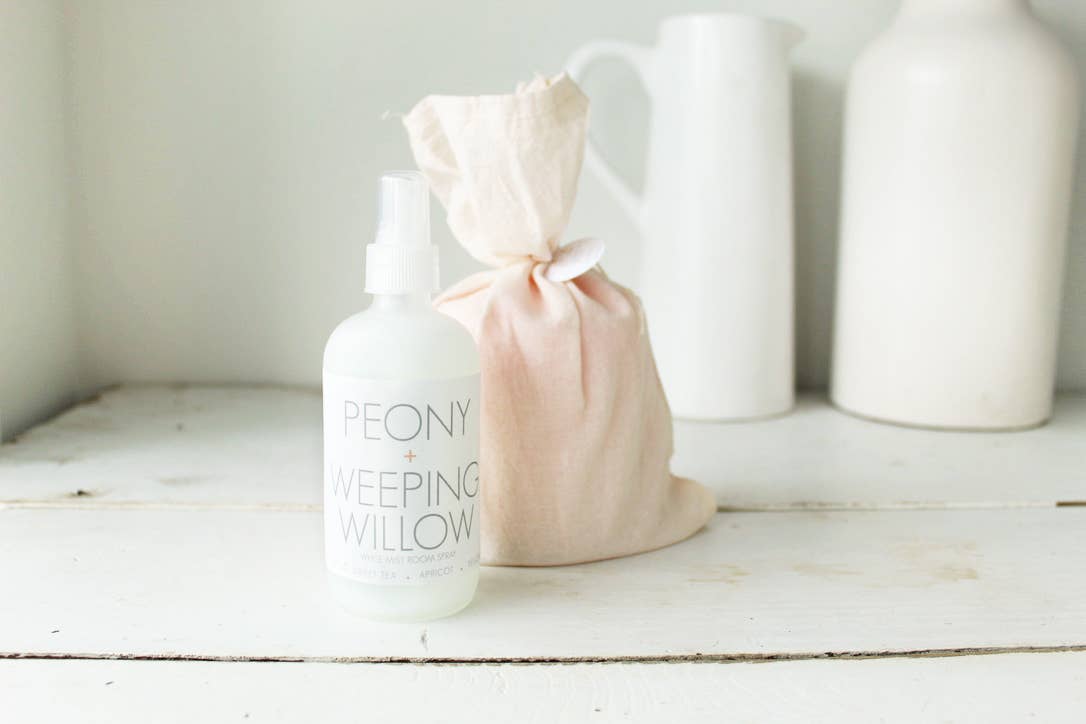 RICA bath + body - Wholesale Room & Linen Spray - Peony + Weeping Willow, White Mist Room Spray, 16 oz2