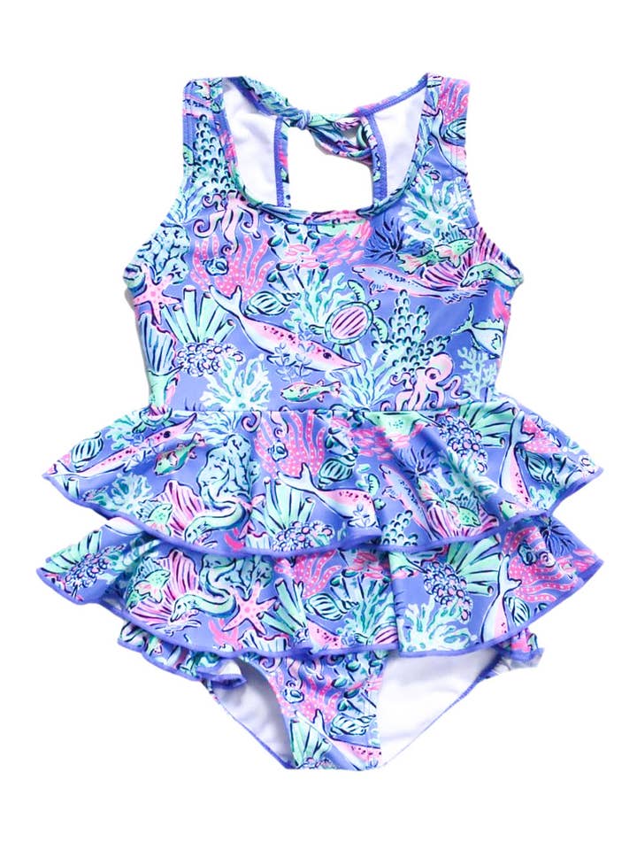 Blueberry Bay - Wholesale One Piece Swimsuit - Kids - Oceanview Cove One Piece Swimsuit0