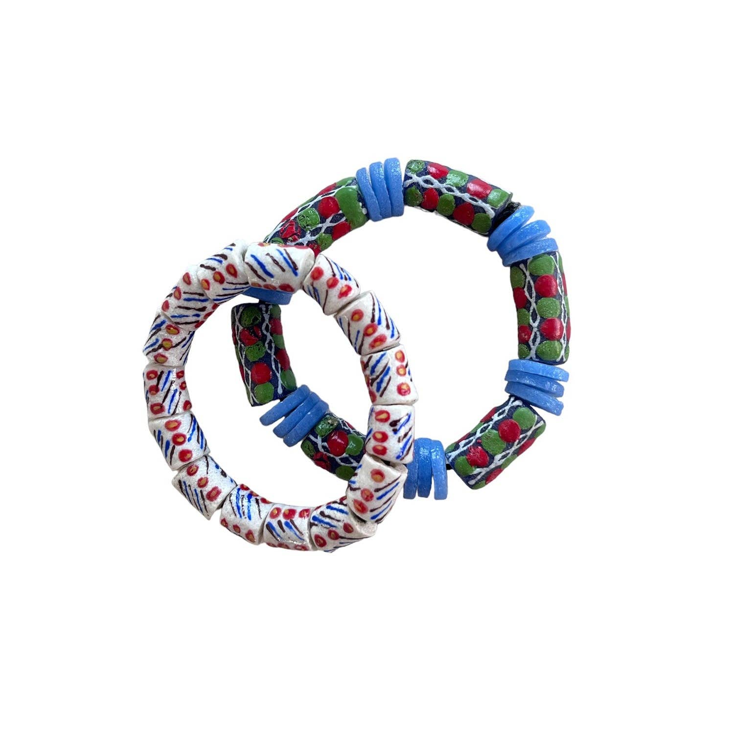 Blue Ocean Traders - Wholesale Beaded Bracelet - Recycled Glass Krobo Bead Bracelet Mixed3