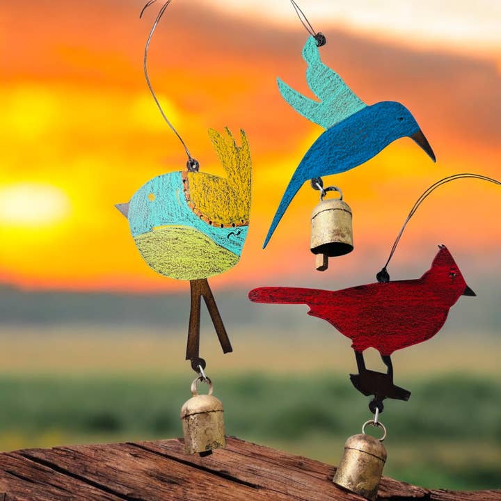 Kardinal-Kolibri-Küken-Vogel-Windspiel-Garten-Metall für den Großhandel von Whimsies