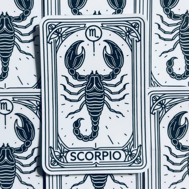 Kraftmir - Wholesale Phone & Laptop Stickers - Scorpio Zodiac Sticker | Tarot Themed Zodiac Sticker 0