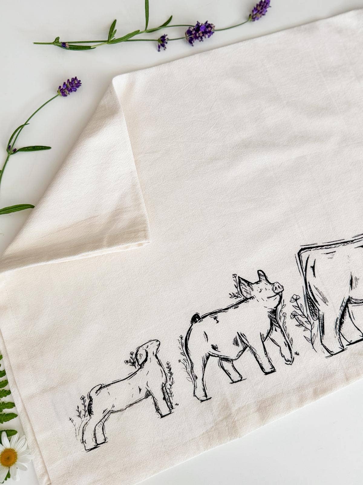 Your Green Kitchen – wholesale Tea towel – Tea Towel/ Farm Friends/ Kitchen Towel1