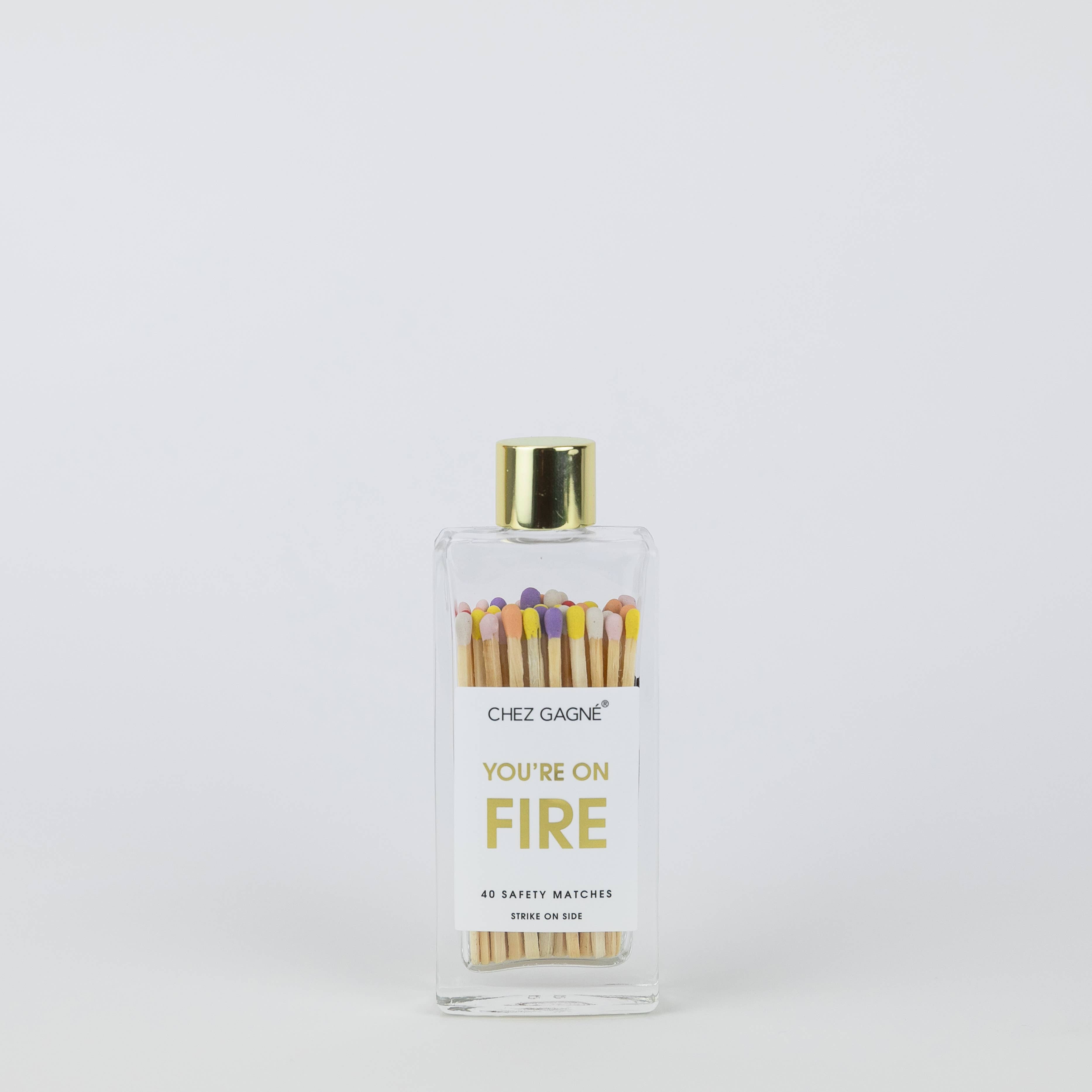 Chez Gagné – Großhandel Streichhölzer – Du bist in Flammen - Sicherheitsstreichhölzer in Glasflasche - Regenbogen/Mehrfarbig9