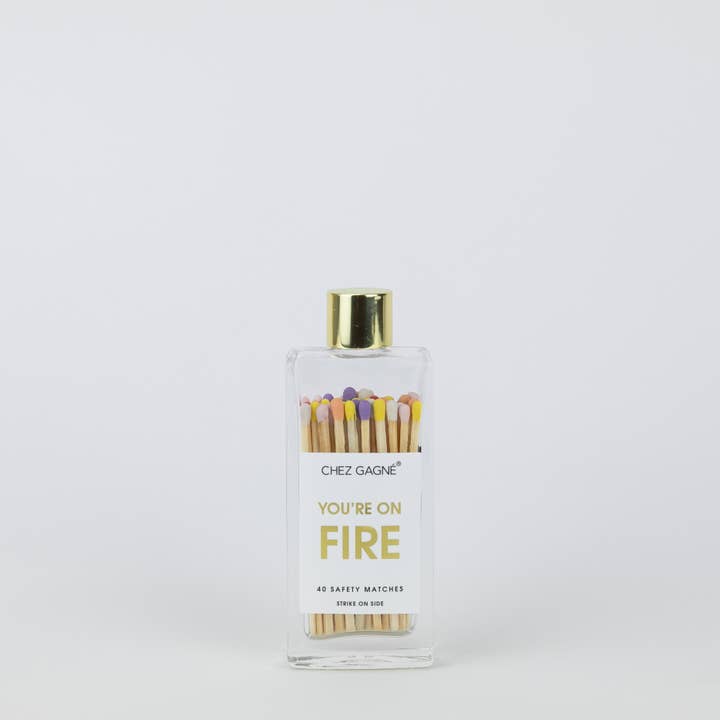 Chez Gagné - Wholesale Matches - You're on Fire - Glass Bottle Safety Matches - Rainbow/Multi9