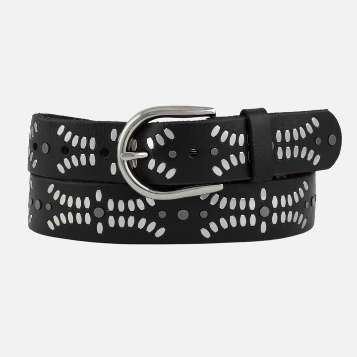 Amsterdam Heritage Leather Belts, Bags, Jackets & Apparel - Wholesale Belt - Women's - Divera | Leather Studded Belt4