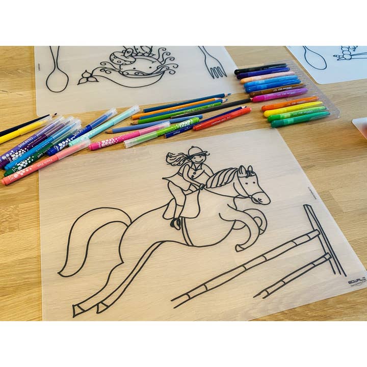 Colorable Placemat Hop Little Horse Hop for wholesale by Edwali