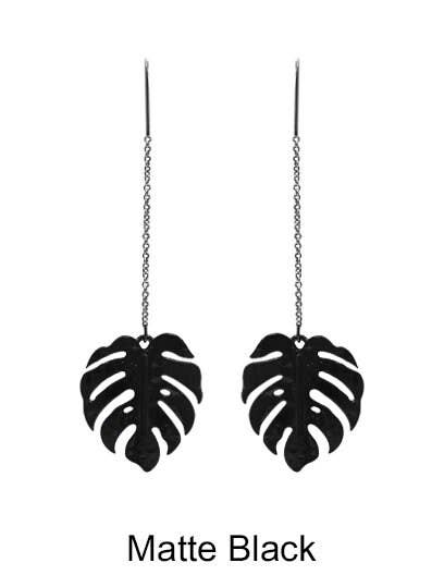 TheTizana - Wholesale Dangle Earrings - Monstera Earrings Tropical Plant Leaf - Long Drop3