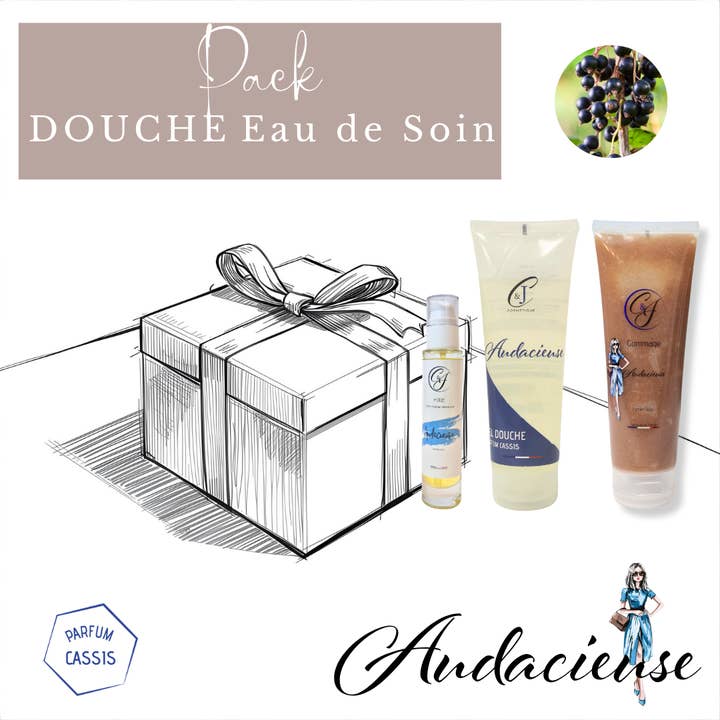 Confezione Doccia Acqua di Cura Audace - Profumo Ribes Nero per la vendita all'ingrosso da parte di Cire & Jolie