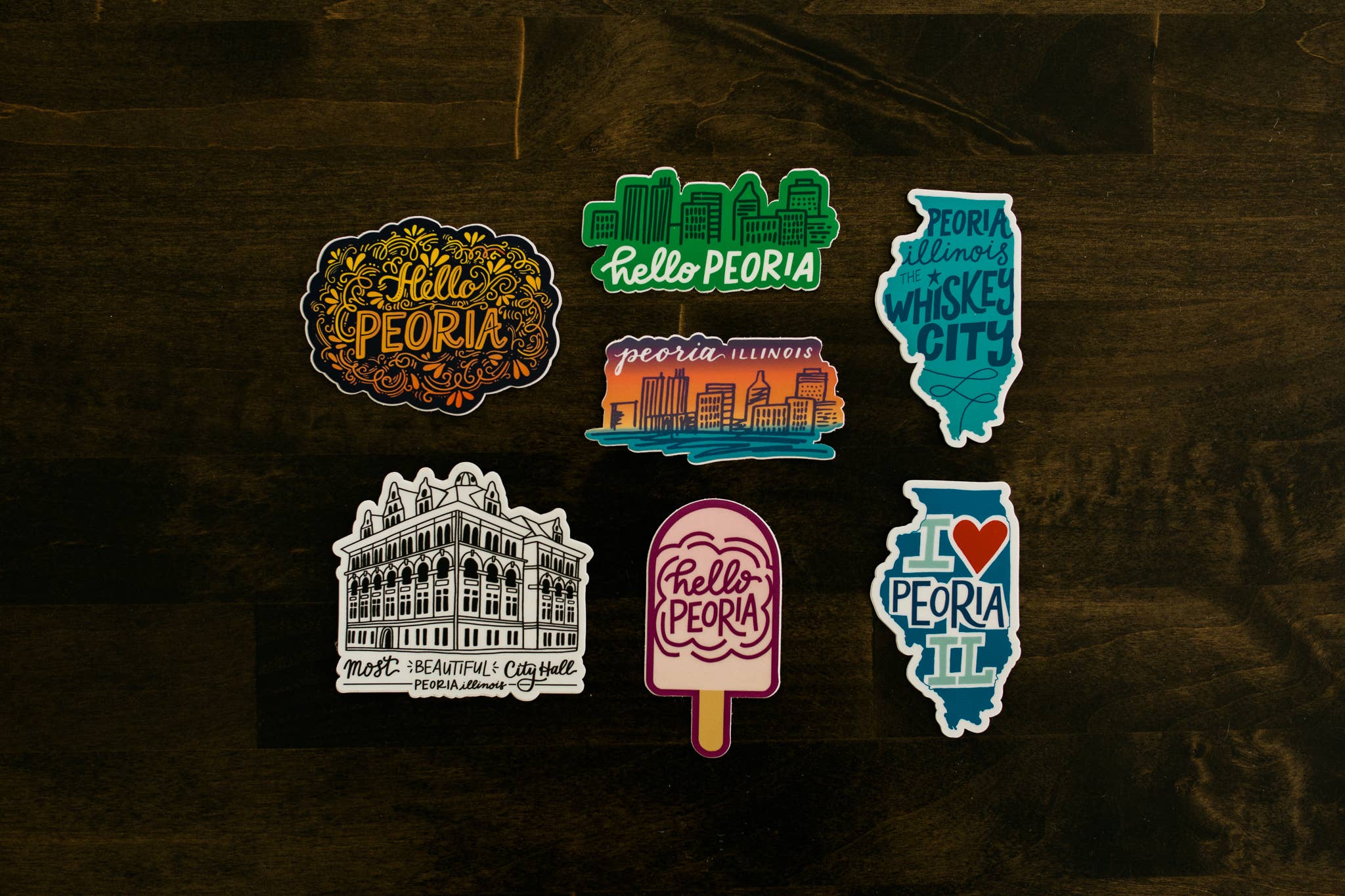 Lettering Works - Wholesale Sticker - Hello Peoria, Illinois Vinyl Sticker3