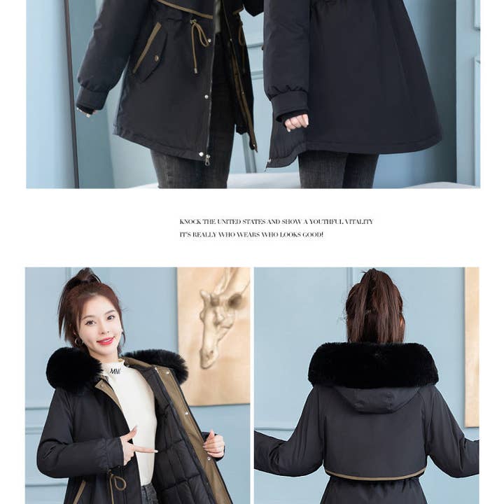 Marayn - Wholesale Parka - Women's - Chic 2025 Detachable Liner MidLength Winter Parka9