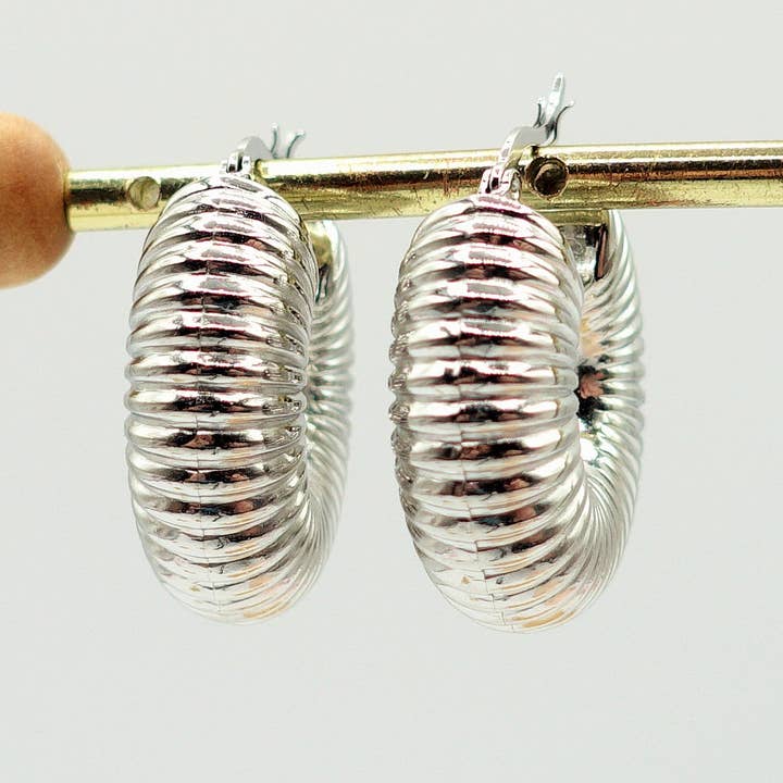 Daemon srls - Wholesale Dangle Earrings - ARIZONA - ACCIAIO INOSSIDABILE - orecchini bombè a cerchio