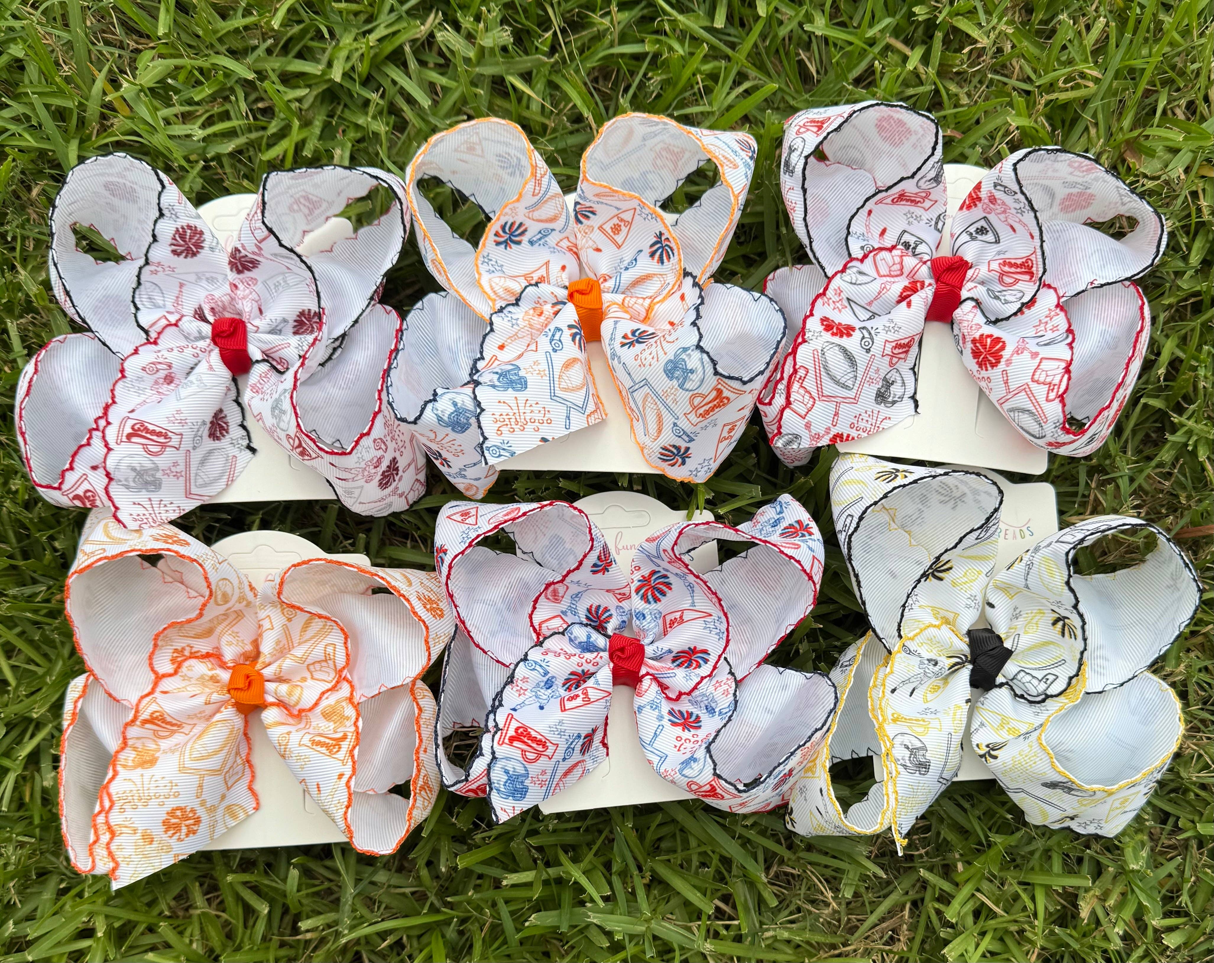 Just For Fun Threads – wholesale Hair bow – Kids – Stadium Style Moonstitch Hair Bows6