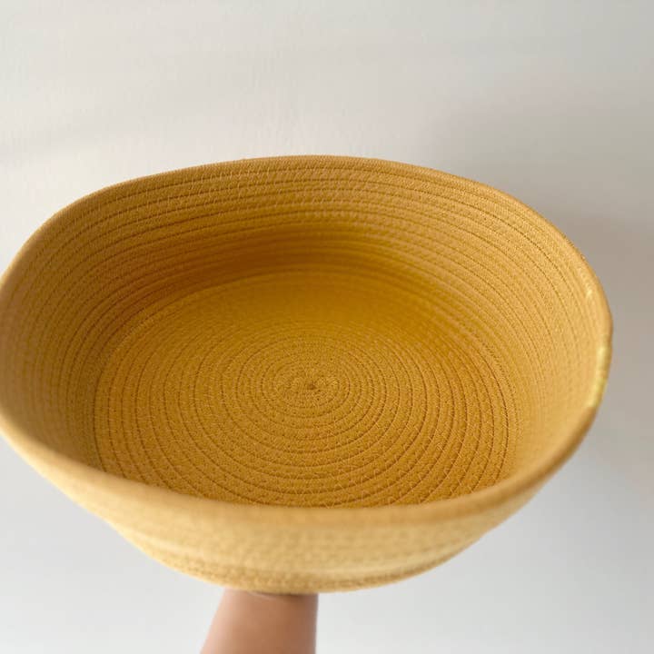 Monli Handcrafted Pet Toys - Wholesale Basket - Recycled Cotton Rope Storage Basket: White, Yellow, Green12