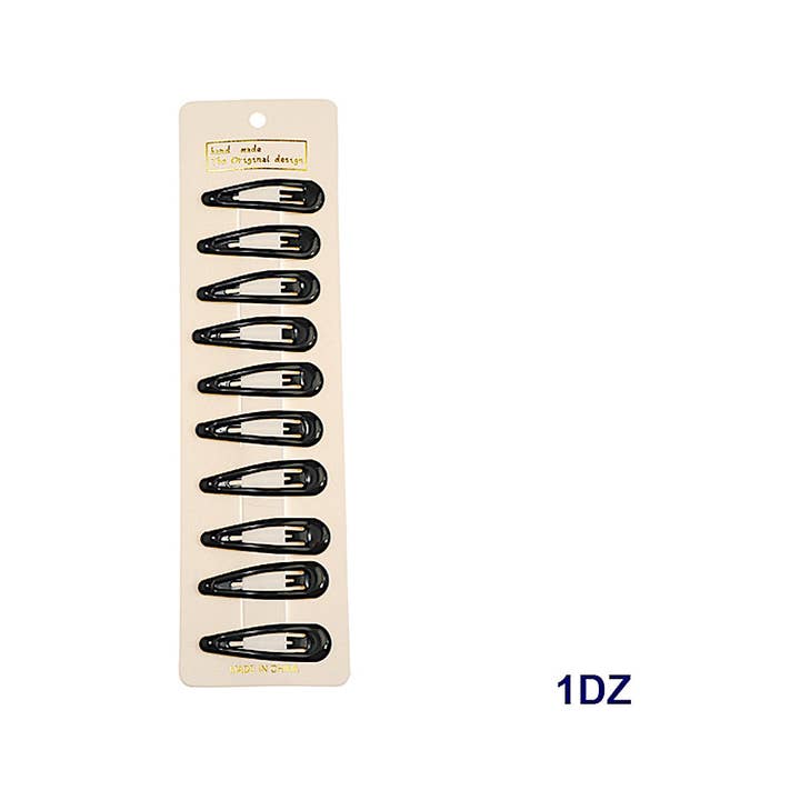 Atlas Fashion - Wholesale Hair Clip - Women's - Glossy Black Snap On Clips1