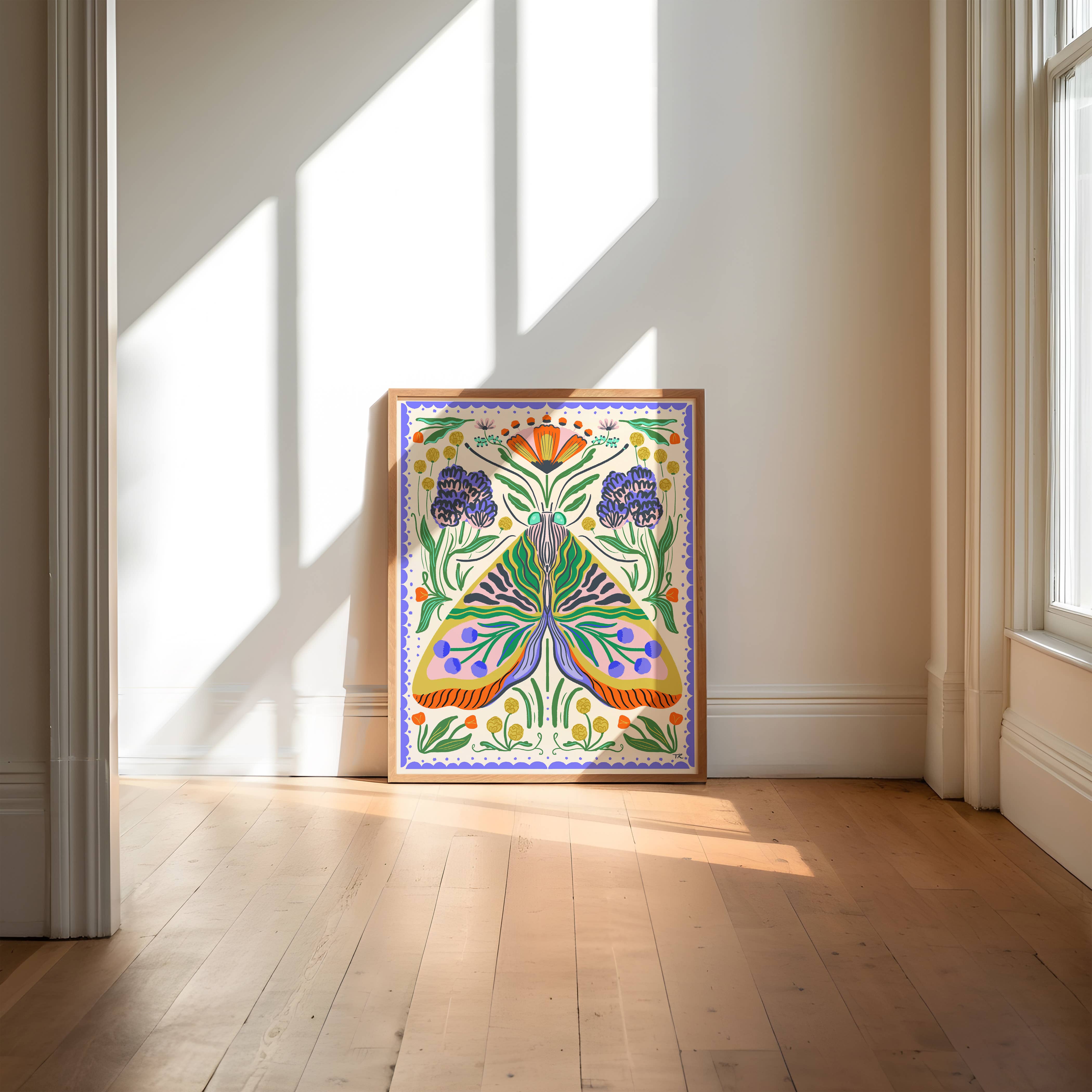 Tara Reed - Wholesale Art Print - "Maximalist Folk Moth" - 8" x 10" Giclée Art Print4
