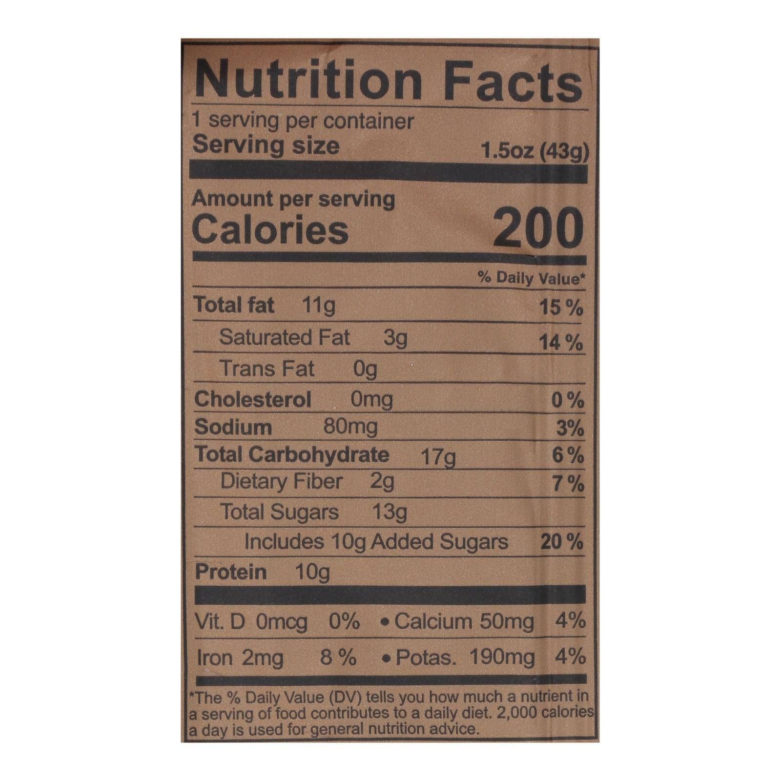 Ware Spark - Wholesale Snack Bar - Kize Concepts - Energy Bar Raw Cookie Dough - Case Of 10-1.5oz2