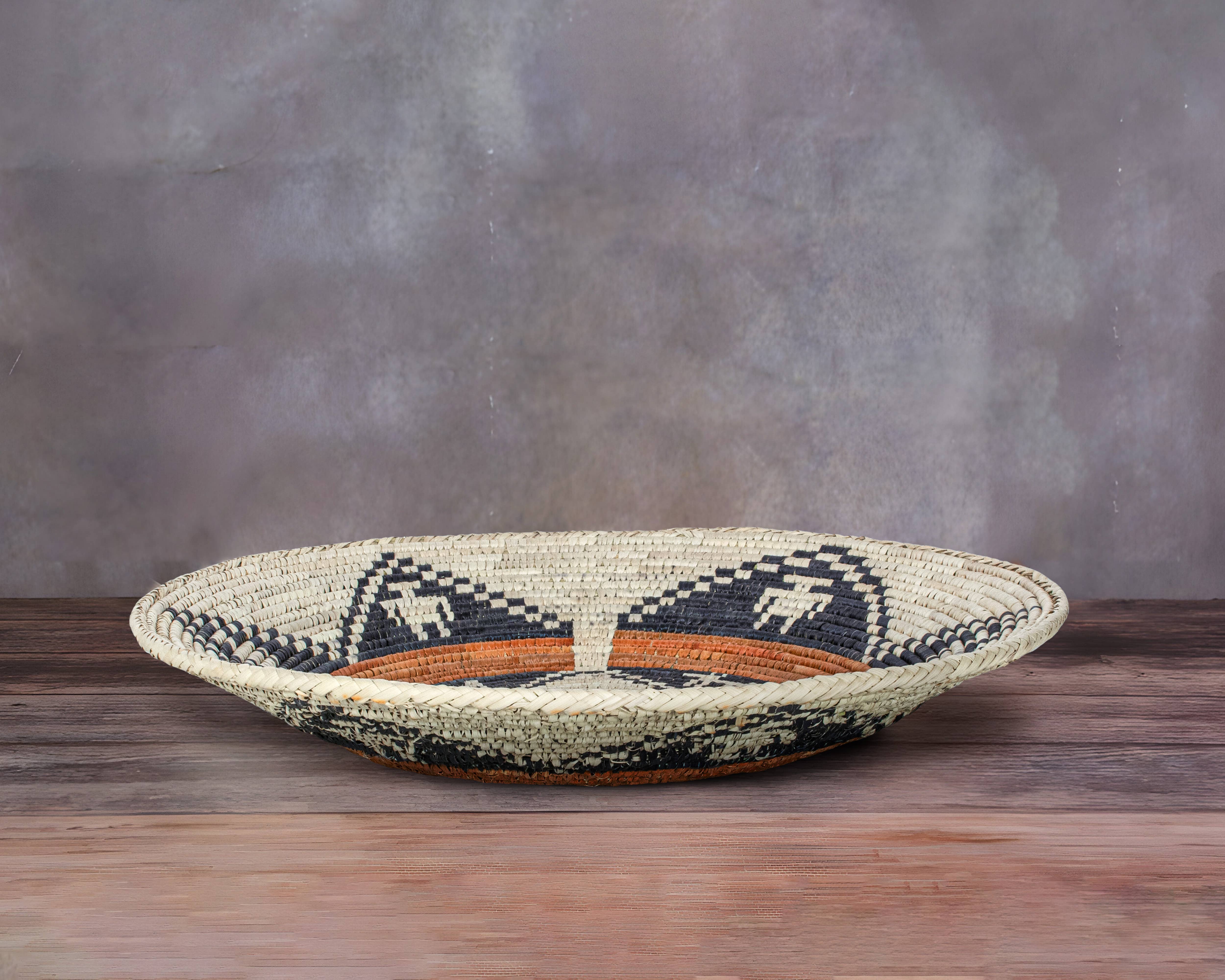 ArtisanalEmporiumLLC - Wholesale Wall Accent - 14" Handwoven Navajo Mesa Bowl for Wall Basket Decor4