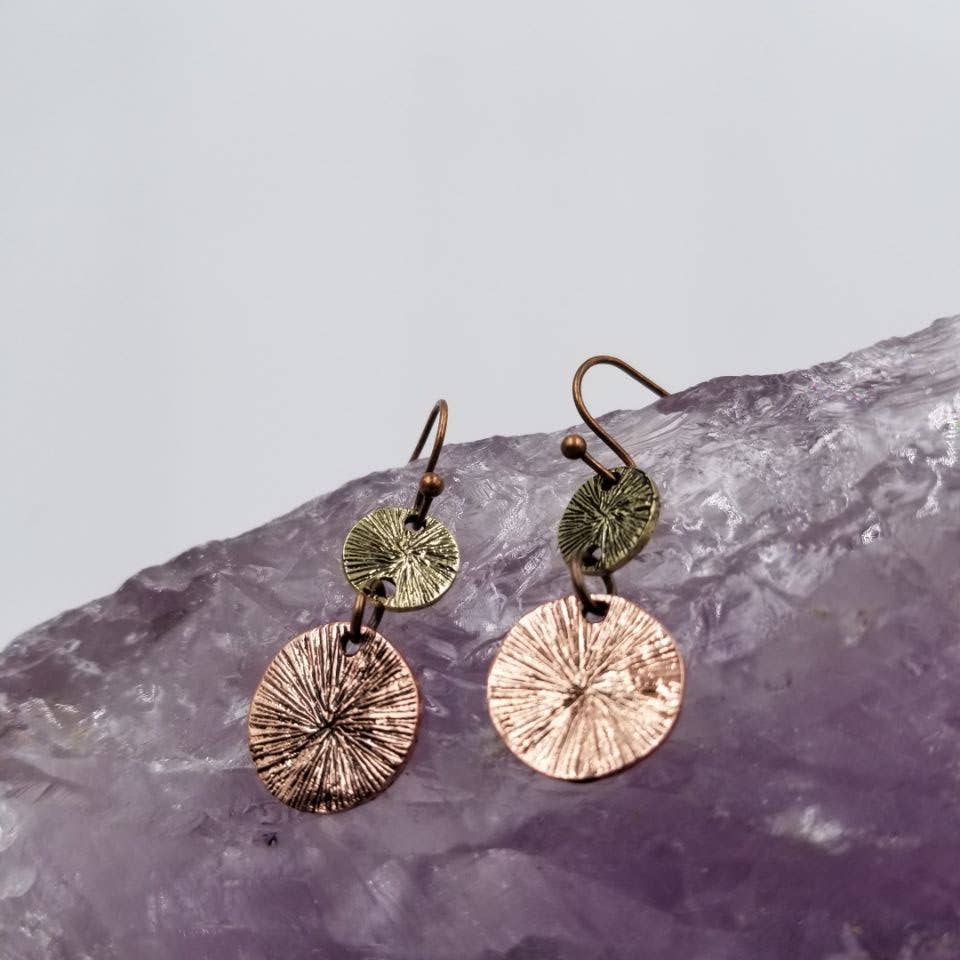 magnolia jewelry - Vendita all'ingrosso Orecchini pendenti - Orecchini pendenti a cerchio doppio martellato0