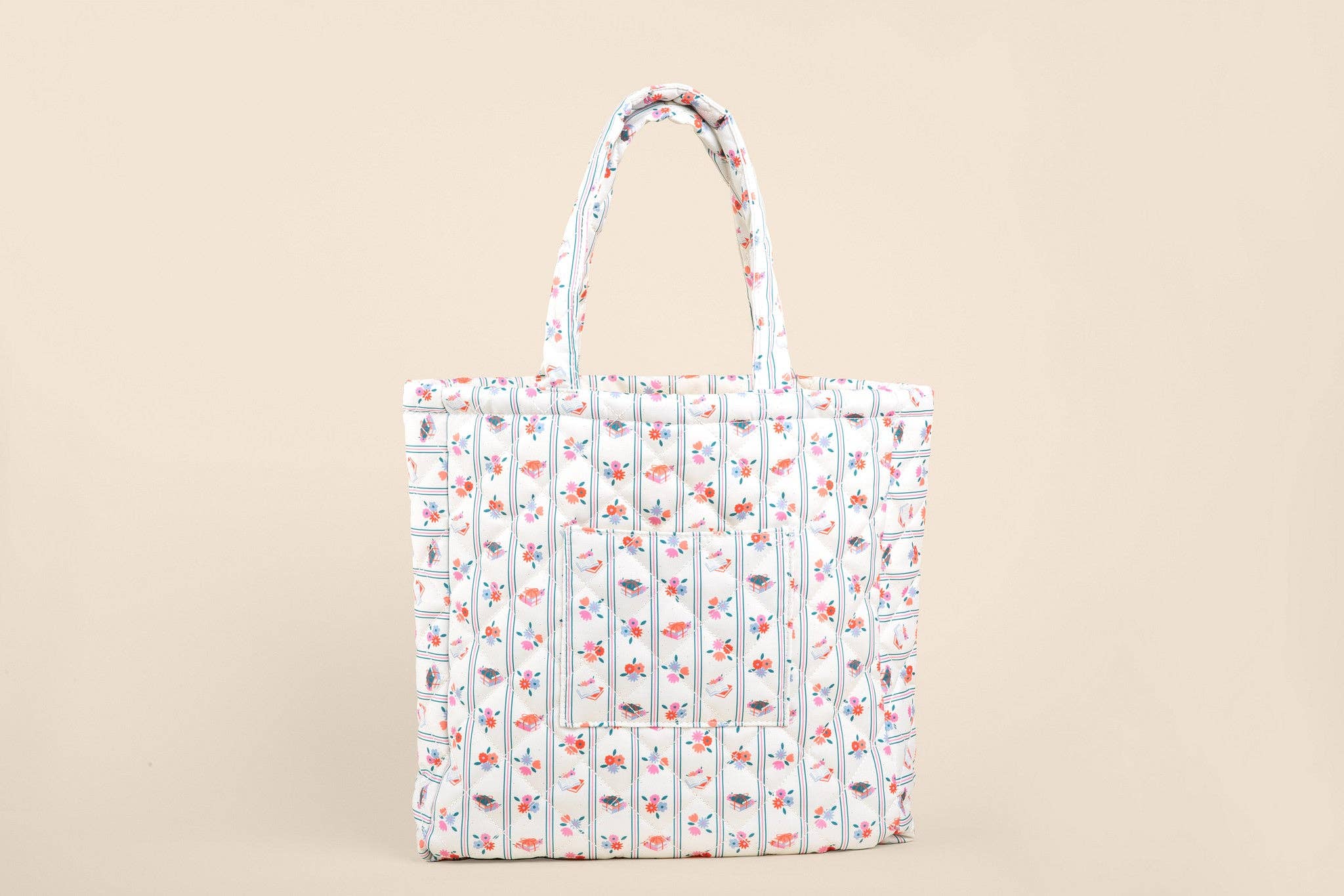 Inkwell Threads - Wholesale Tote Bag - Women's - Floral Stacks Quilted Tote