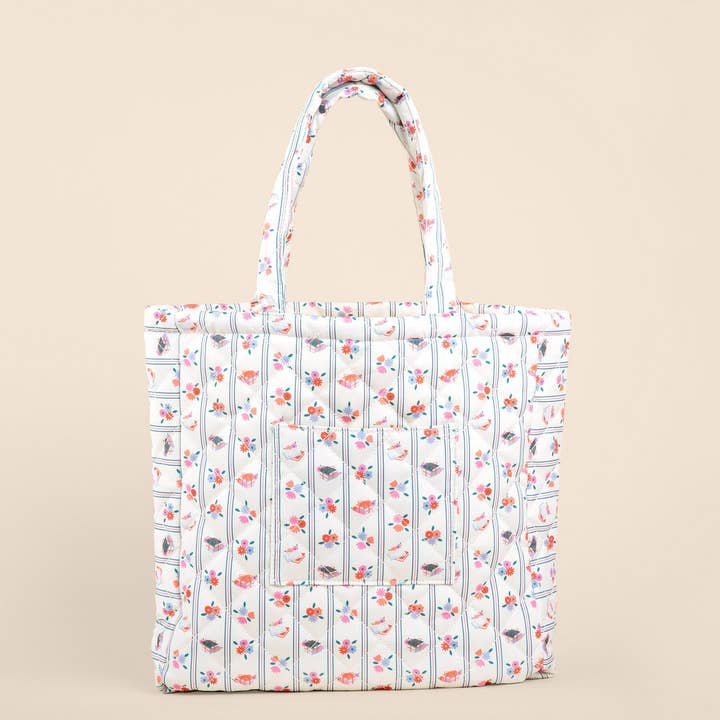 Inkwell Threads - Wholesale Tote Bag - Women's - Floral Stacks Quilted Tote0