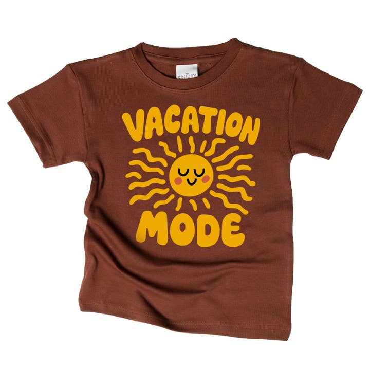 Vacation Mode Summer Break Organic Kids Tween Graphic Shirt for wholesale by Spunky Stork
