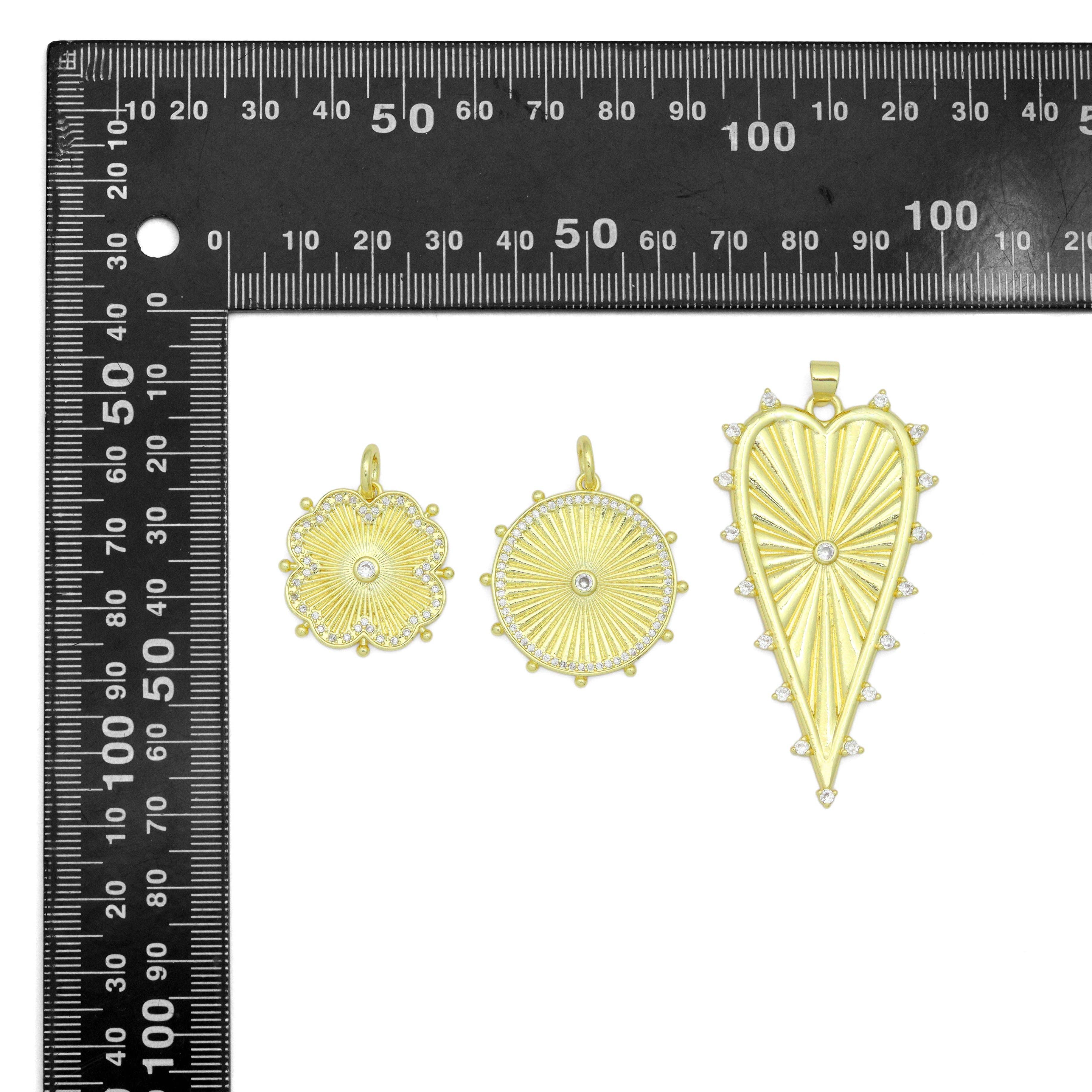 BestBeads&Beyond - Wholesale Individual Charm/Pendant - Petal Sunburst, Radiant Cirle, Heartburst Charm Pendant, Sku#LK12931