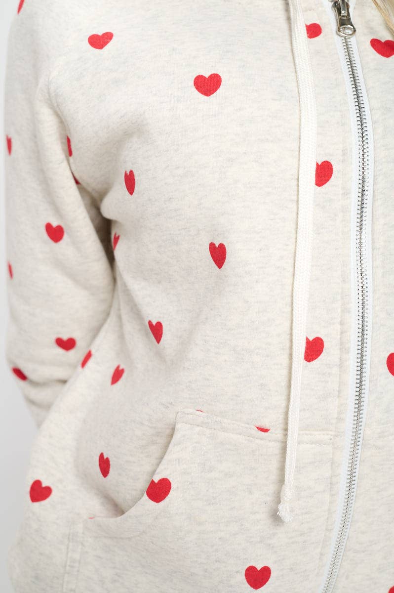 SM WARDROBE – Hoodie – Mulher por atacado – Moletom com capuz com zíper com estampa de coração5