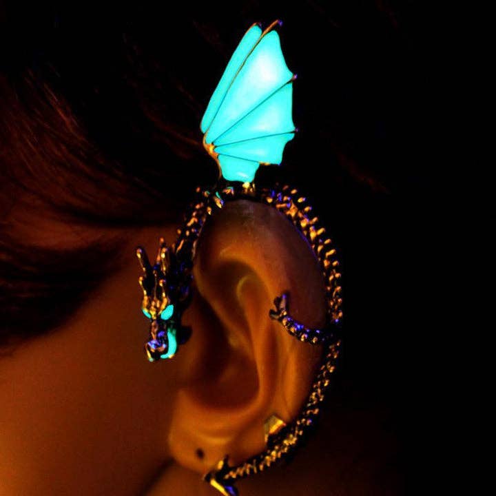 Ashlen - Wholesale Cuff/Wrap Earrings - GLOW IN THE DARK DRAGON EAR CUFF1