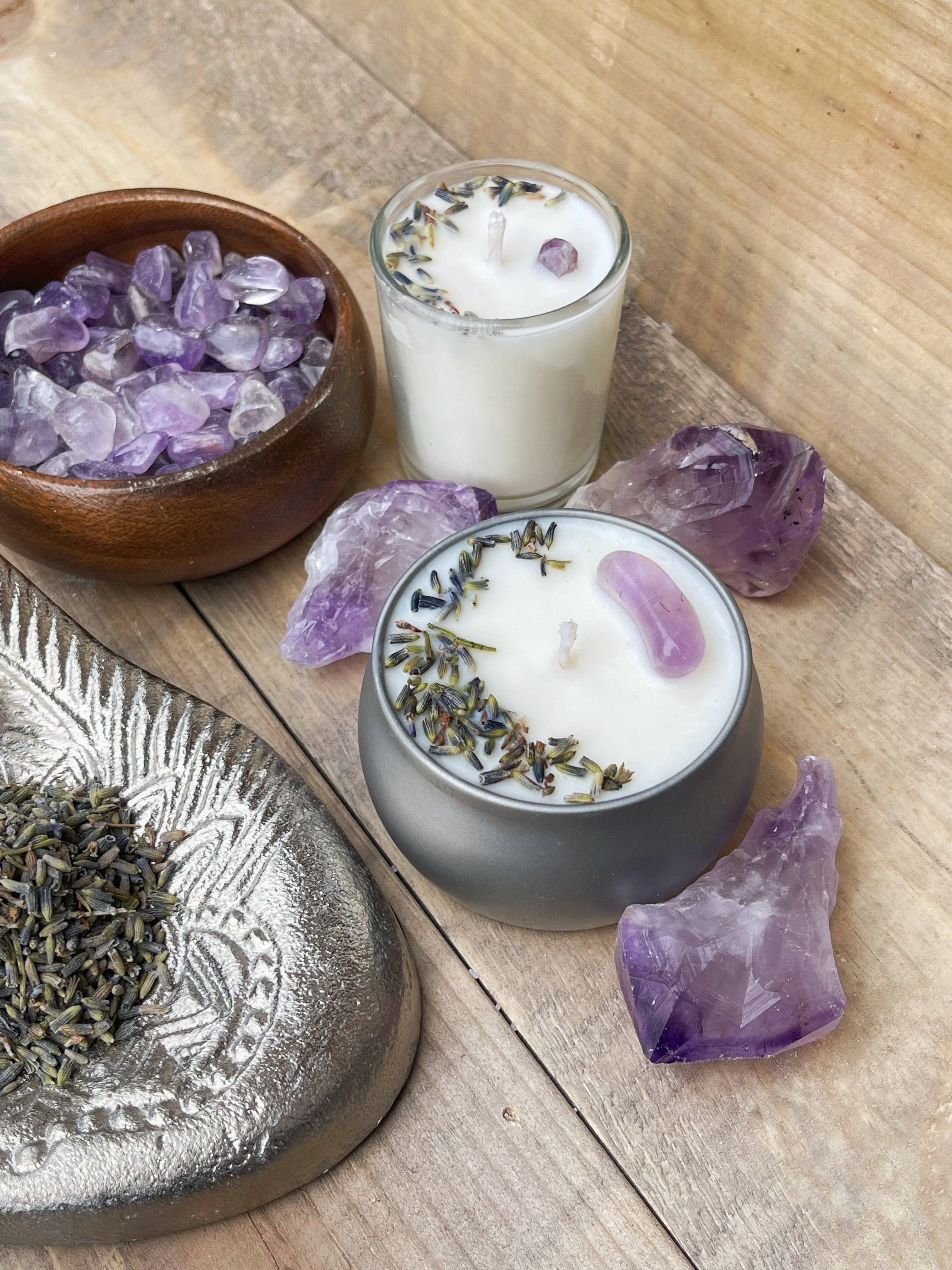 Rage Gems & Jewelry - Wholesale Travel Candles - Amethyst & Lavender Candle and Stash Jar3