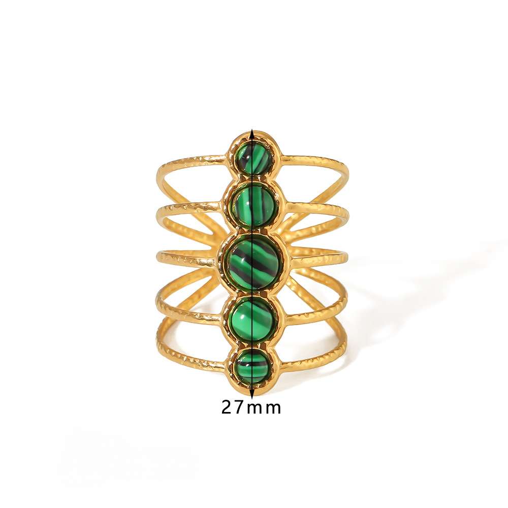 Mio Queena - Wholesale Cocktail/gelegenheidsring - 18K Vergulde Ringen van Roestvrij Staal met Ingelegde Edelstenen - FGS/CS36