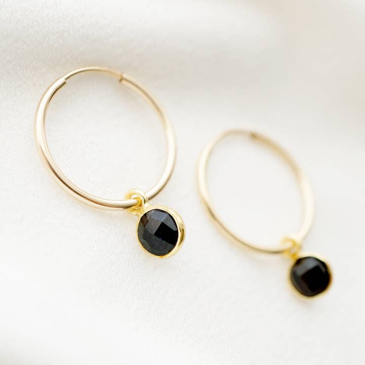 Hunter & Trove - Wholesale Hoop Earrings - Onyx 14K Gold Fill Hoop Earrings (Valais)0