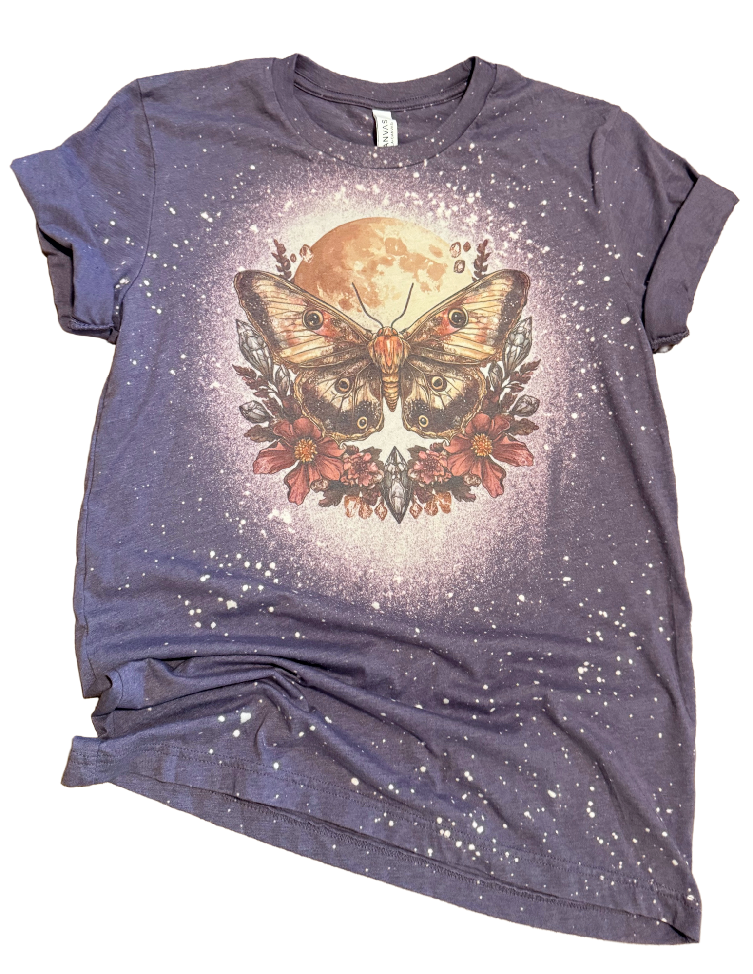 Pick Your Poison Tees LLC (Formerly Wandering Owl Designs) - Wholesale Screen Printed T-Shirt - Women's - Midnight Moth Magic Bleached Tee0