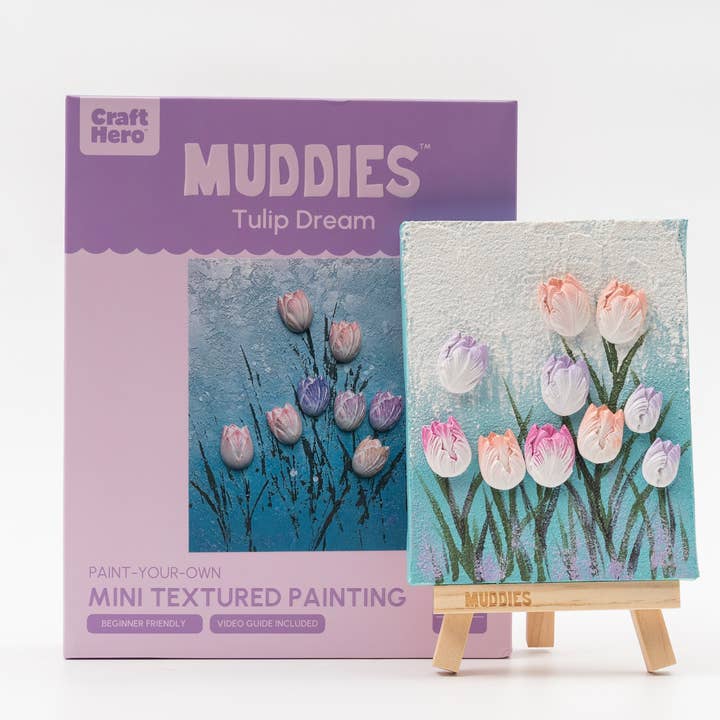 Muddies™ 3D Textured Canvas Painting Kit - Tulip Dream for wholesale by House of Party
